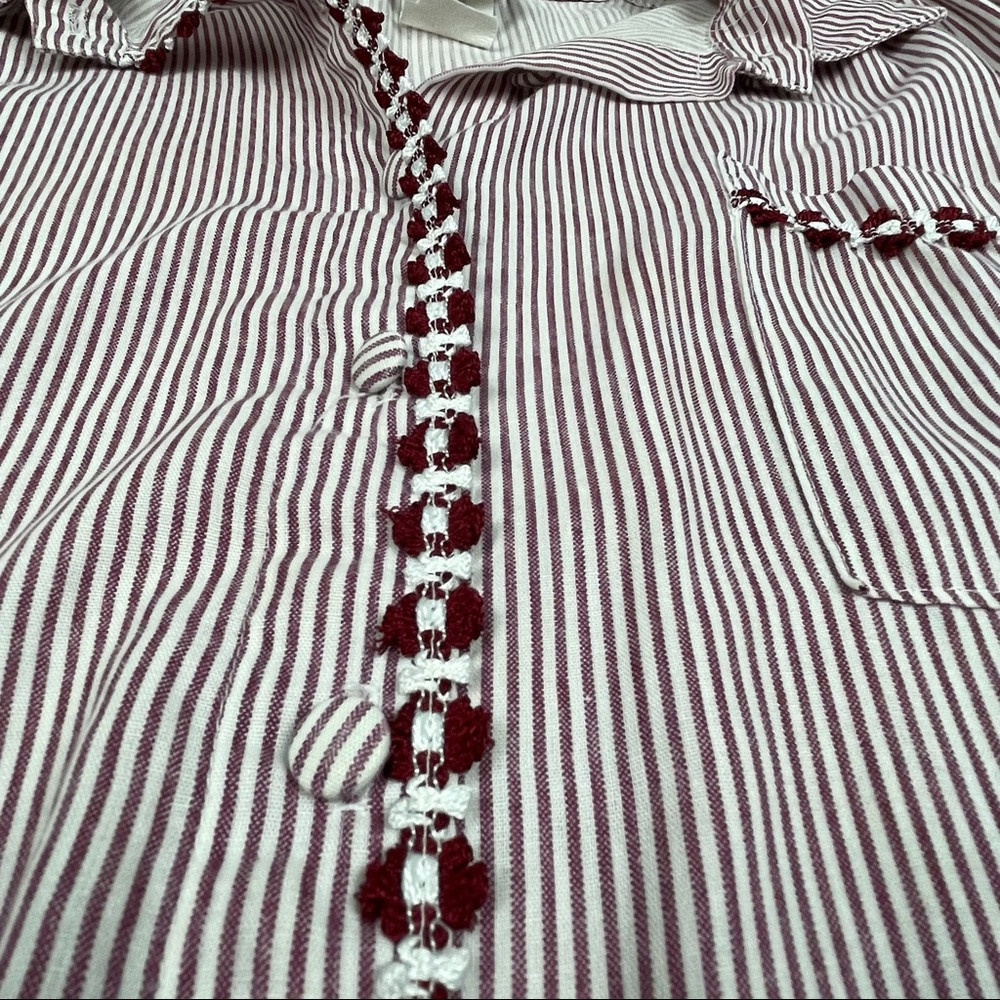 Tap & Co women's striped cotton button up long sleeve shirt, size L - Picture 4 of 10